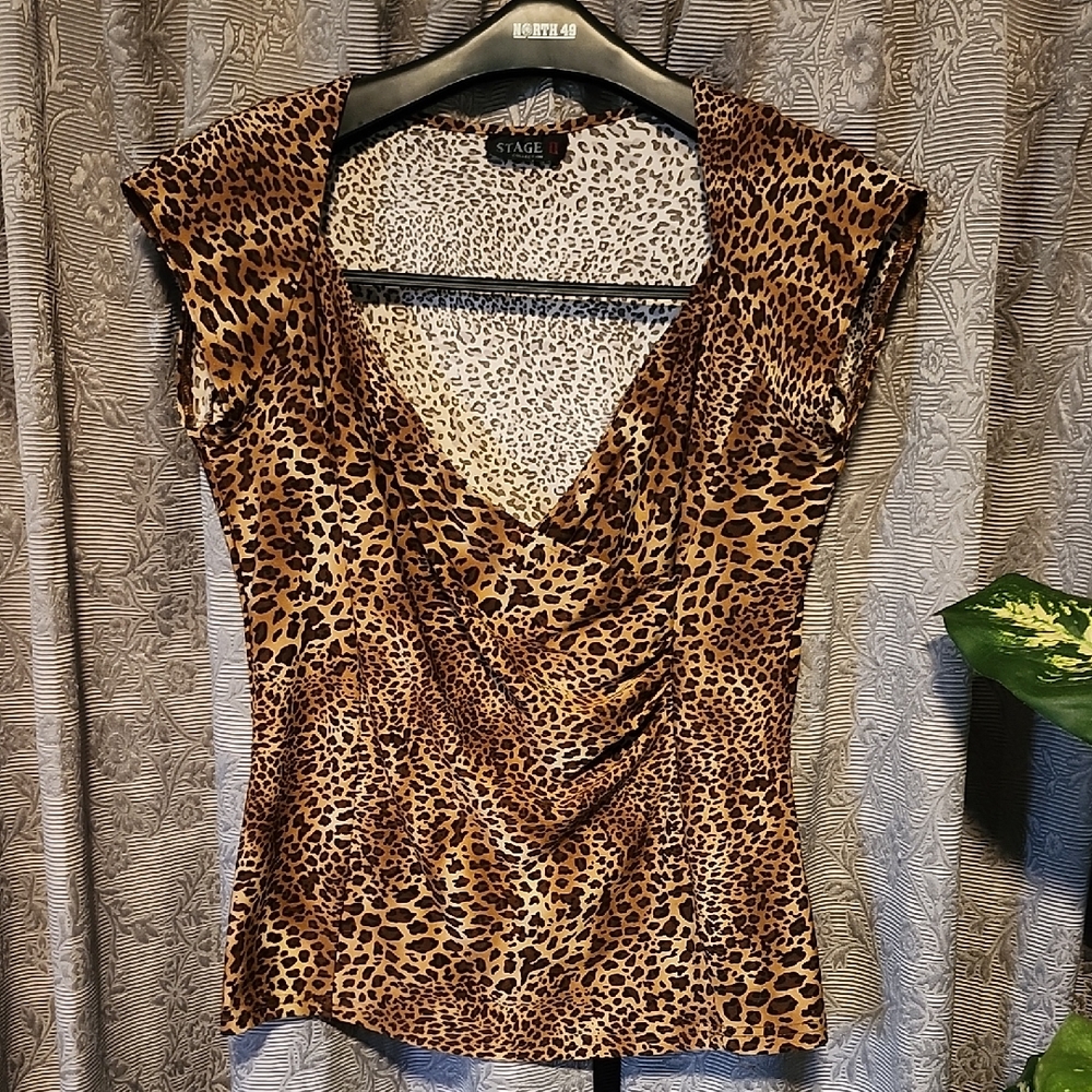 Stylish Leopard Print Blouse by Tag